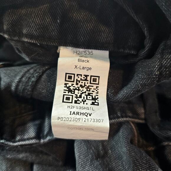 Black Denim Overalls Womens XL Adjustable Wide leg Utility Streetwear Relaxed - Picture 10 of 10